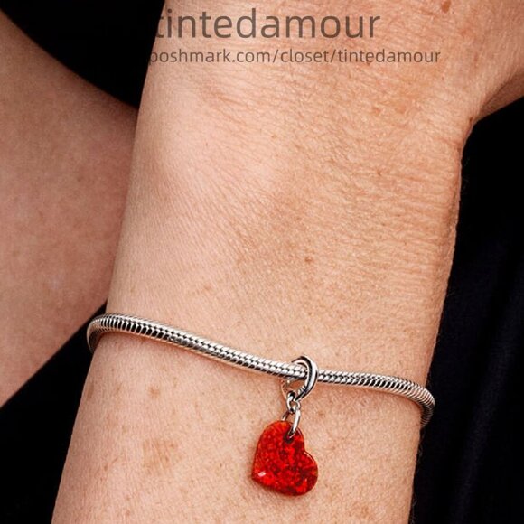 Pandora Opalescent Red Heart Dangle Charm - Picture 2 of 2